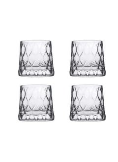 اشتري Pasabahce Old Fashion “Leafy” -300ml Set of 4 Cups-Turkey Made Clear في مصر