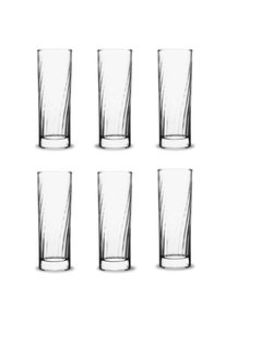 اشتري Pasabahce Hi Ball Glass "Optic Side" -290ml Set of 6 Cups clear في مصر