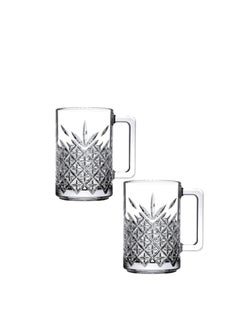 اشتري Pasabahce Large Mug Set "Timeless" Set of 2 Cups- (315ml) -Turkey Made clear في مصر