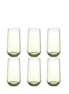 Buy Pasabahce Large Juice and Water Cups Set of 6 - Allegra- (470ml)- Lme Green Color-Turkey Made green in Egypt