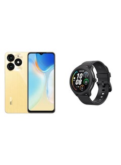 Buy ITEL A70 Dual SIM Brilliant Gold 4+8GB RAM 256GB 4G with free gift Oraimo Watch 2R OSW-30 Smart Watch With Silicone Strap Black in Egypt
