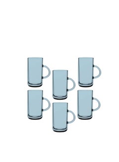 Buy Pasabahce Iconic Tea Mug Set of 6 Cups- Turquoise, (270ml) Turquoise in Egypt