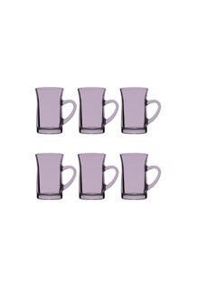 Buy Pasabahce Mila Tea Mug Set of 6 Cups- Purple, (150ml) Purple in Egypt