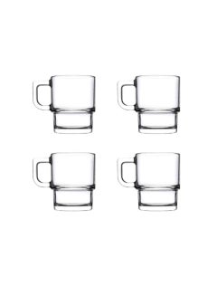 Buy Pasabahce Mug Set “Hill” Set of 4 Mugs- (320ml) -Turkey Made clear 320mlml in Egypt