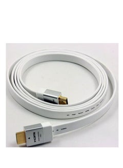 اشتري HDMI Cable 2M High Speed 1.4v Flat White  Cord 3D HD PS4 for XBOX 1080P TV - white White في مصر