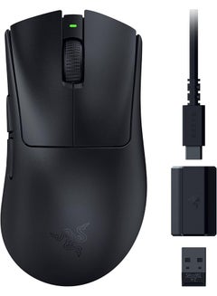 Buy DeathAdder V3 HyperSpeed Wireless Gaming Mouse, Focus X 26K Optical Sensor, 26000 DPI Sensitivity, 40g Max Acceleration, 8 Programmable Buttons, Black | RZ01-05140100-R3G1 in UAE