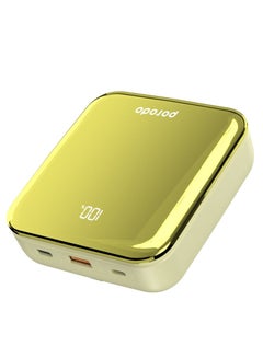 Buy 20000 mAh Compact Power Bank With Out Cable USB-A Type-C And Lightning Gold in UAE