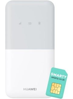 Buy 1500 mAh Router E5586-326, CAT 4, Portable 4G Low Cost Travel Wi-Fi, Roams on all World Network, with FREE SMARTY SIM White in UAE