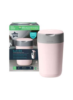 Buy Twist And Click Advanced Nappy Bin, Eco-Friendlier System, Includes 1x Refill Cassette With Sustainably Sourced Antibacterial Greenfilm, Pink in UAE