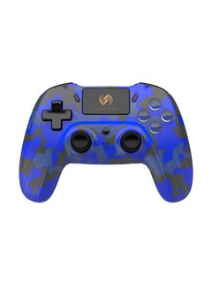 اشتري Blue Camo Wireless Controller Compatible with PS4/PS4 Pro/PS4 Slim/PC/iOS 13.4/Android 10, Gaming Controller with Touchpad, Motion Sensor, Speaker, Headphone Jack, LED and Back Button في الامارات