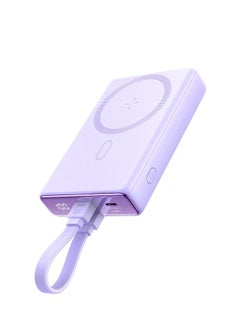 Buy 10000 mAh JR-PBM01 PD 20W Phone Power Bank Magnetic Wireless Charger with Built-in Cable / Kickstand - Purple in Egypt