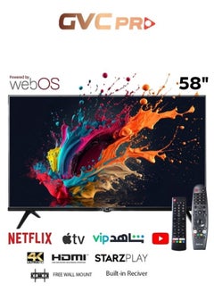 Buy 58 Inch smart TV, WebOs System, 4K High Resolution, with Magic Remote - GVC-60WS7100 Black in Saudi Arabia