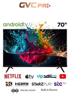 Buy 70 Inch Smart screen, High Resolution, 4K, Android OS - GVC-70TUS5200 Black in Saudi Arabia