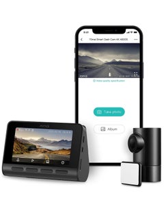 اشتري Dash Cam 4K A800S، دقة عالية 3840x2160P، 1080P، أمامي وخلفي، كاميرا داش ذكية مدمجة بتقنية WiFi GPS للسيارات، ADAS، Sony IMX415، شاشة IPS LCD مقاس 3 بوصات، زاوية واسعة 140 درجة، رؤية ليلية في مصر