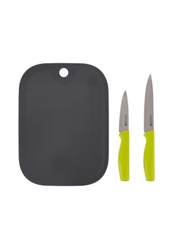 Buy Royalford 2pcs Knife with Cutting Board RF12468 Includes 5" Utility Knife, 3.5" Paring Knife and PP Chopping Board Extra Sharp Stainless Steel Blade, Ergonomic, Anti-Slip Handle, Dishwasher Safe Multicolor in UAE