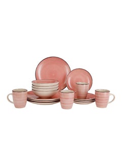 Buy Royalford 16pcs Stoneware Dinner Set RF12410 Includes Dinner and Dessert Plates, Soup Bowls and Mugs Dishwasher-Safe, Microwave-Safe and Freezer-Safe Perfect for Home, Gifting Multicolor 3kg in UAE