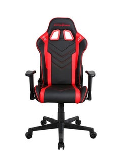 اشتري DXRacer Prince Series Gaming Chair, Premium PVC Leather Racing Style Office Computer Seat Recliner with Ergonomic Headrest and Lumbar Support, Standard, Black/Red في الامارات