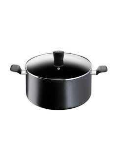 اشتري G6 Non-Stick Super Cook Stewpot With Lid Black/Clear 30 cm Black في الامارات