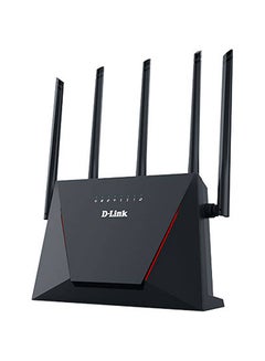 Buy DIR-X3000Z AX3000 Mesh Gigabit Wireless Wi-Fi 6 Router, Up to 3Gbps True Gigabit Speed, 160 MHz Bandwidth & 1024QAM, 5* Antennas, Easy Mesh Supported, 1* Gb WAN / 3* Gb LAN, Black | DIR-X3000Z Black in Saudi Arabia