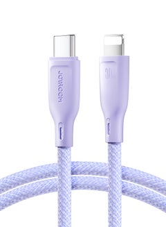 Buy 30W Multi-Color Series Type-C To Lightning Data Cable 48-Strand High Density Nylon Braided, 10X More Durable 1M Purple in UAE