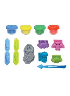 Buy Set Of 4 Funny Dino Dough Creations With Molds For 3 Years + in UAE