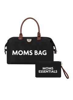 Buy Moms Large Capacity Waterproof Travel Diaper Bag With 2 Pouchs - Black in UAE