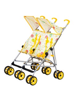 Buy Jet Plus Twin Buggy Lightweight Travel Strollers, Up To 30Kg, 6M+, Yellow in Saudi Arabia