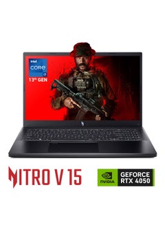 Buy Nitro V ANV15 Gaming Laptop 15.6-Inch FHD IPS 165Hz Display, 13th Gen Core i7-13620H 10 Cores Upto 4.90GHz/16GB DDR5/1TB SSD/8GB Nvidia Geforce RTX 4060 Graphics/Windows 11/ English/Arabic Obsidian Black in UAE