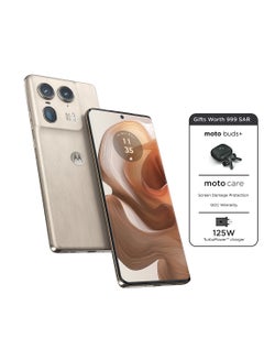 Buy Edge 50 Ultra 5G Dual SIM Nordic Wood 16GB+16GB RAM 1TB With Moto Buds+ 6 Month Screen Protection - Middle East Version in Saudi Arabia