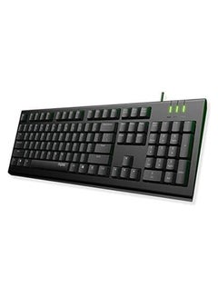 Buy NK1900 Wired Keyboard with USB Connectivity, 1.5m Cable Length, Spill Resistant, Laser Carved Keycap, English-Arabic Layout, AR_12387 Black in UAE