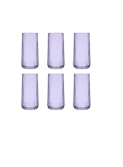 Buy Pasabahce Nova Long Cup Set of 6 cups (360ml) For Cold Drinks and Water -Purple Purple in Egypt