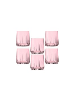 اشتري Pasabahce Nova Short Cup Set of 6 cups (315ml) For Cold Drinks and Water - Pink Pink في مصر