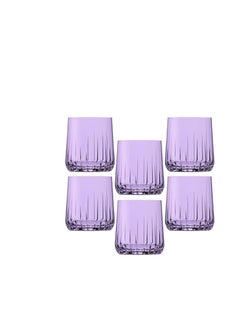 اشتري Pasabahce Nova Short Cup Set of 6 cups (315ml) For Cold Drinks and Water -Purple Purple في مصر