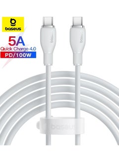 Buy 100W PD Fast Charging USB C to USB C Cable (2m) with High-Speed Data Transmission 20,000+ Bending Tests Type-C for iPhone 15 Pro/15 Pro Max, MacBook Pro/Air, iPad Pro, Samsung S24/S23 Ultra Etc- White in Saudi Arabia