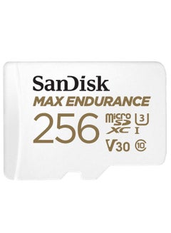 Buy MAX Endurance microSDXC Card with Adapter for Home Security Cameras and Dash cams - C10, U3, V30, 4K UHD, Micro SD Card - SDSQQVR-256G-GN6IA 256 GB in Saudi Arabia