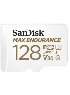 Buy MAX Endurance MicroSDXC Card with Adapter for Home Security Cameras & Dash Cams - C10, U3, V30, 4K UHD, Micro SD Card - SDSQQVR-128G-GN6IA | 128 GB in Saudi Arabia