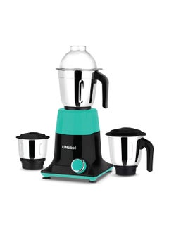 Buy 3 In 1 Mixer Grinder with Wet Grinding Jar, Dry Grinding Jar, Chutney Jar, 3 Speed Control with Pulse Function, Powerful Motor, Stainless Steel Jars & Blades, Made In India - 550 W NB301SS Black/Green in UAE