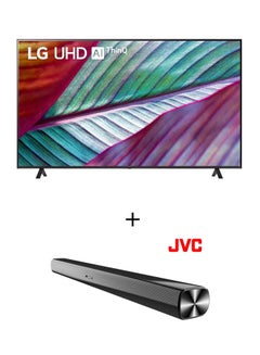 اشتري UHD 4K TV, With WebOS Smart AI ThinQ, Magic Remote, AI Sound , 2 Pole Stand, 2023 + 2.0CH Soundbar Plus Bluetooth, Usb, Fm Radio With 600W PMPO 65UR78006LL+TH-N322B Black في الامارات