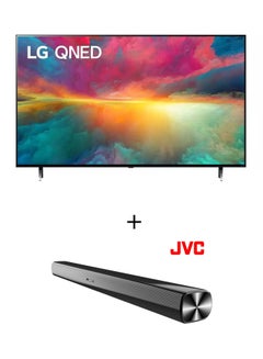 Buy 75 inch QNED75 Series With Nano Cell 4K SmartTV, With Magic Remote, 2023 + 2.0CH Soundbar Plus Bluetooth, Usb, Fm Radio With 600W PMPO 75QNED756RB+TH-N322B Black in UAE