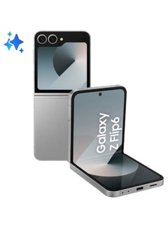 اشتري هاتف Galaxy Z Flip 6 ثنائي الشريحة بلون فضي وذاكرة وصول عشوائي (RAM) سعة 12 جيجابايت وذاكرة تخزين داخلية 256 جيجابايت يدعم تقنية 5G - إصدار الشرق الأوسط في السعودية