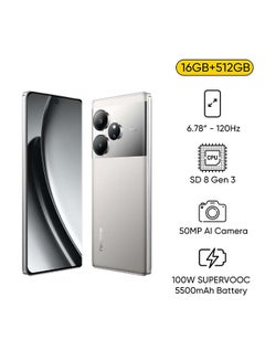 Buy GT6 Dual SIM Fluid Silver 16+12GB RAM 512GB 5G - Middle East Version in UAE