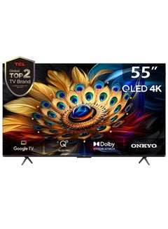 Buy 55 Inch 4K QLED Pro Smart Google TV, HDR 10+, Dolby Vision Atmos, 120Hz VRR+120Hz DLG, ONKYO 2.1ch, Slim & Uni-body Design (2024 Model) 55C655 Black in UAE