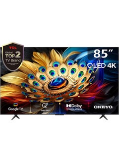 اشتري 85 Inch 4K QLED Pro Smart Google TV, HDR 10+, Dolby Vision Atmos, 120Hz VRR+120Hz DLG, ONKYO 2.1ch, Slim & Uni-body Design (2024 Model) 85C655 Black في الامارات