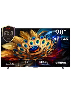 اشتري 98 Inch 4K QLED Pro Smart Google TV, HDR 10+, Dolby Vision Atmos, 144Hz VRR+240Hz DLG, ONKYO 2.1ch, Slim & Uni-body Design (2024 Model) 98C655 Black في الامارات