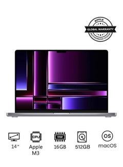 اشتري شاشة Macbook Pro Z1C80001D مخصصة مقاس 14 بوصة، وشريحة M3 مزودة بوحدة معالجة مركزية 8 النواة ووحدة معالجة رسومات 10 نواة وذاكرة وصول عشوائي سعتها 16 جيجابايت ومحرك أقراص SSD سعة 512 جيجابايت ونظام تشغيل macOS في السعودية