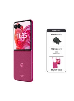 Buy Razr 50 Ultra 5G Dual SIM Hot Pink 12GB+12GB RAM 512GB With Free Moto Buds+ - Middle East Version in UAE