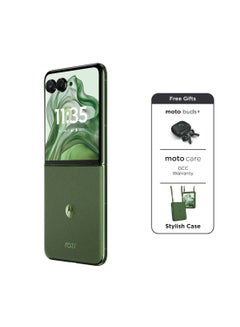 Buy Razr 50 Ultra 5G Dual SIM Spring Green 12GB RAM, 512GB With Free Moto Buds+ - Middle East Version in UAE