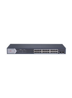 Buy DS-3E0526P-E/M 24 Port Gigabit Unmanaged POE Switch, 24*Gigabit PoE, 2*Gigabit SFP fiber optical port, Wire-speed forwarding, Solid high-strength metal shell Black in UAE