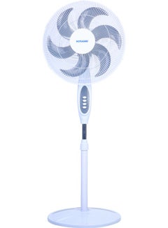 اشتري 16" Stand Fan with Height Adjustable Feature | 6 Blade Leaf with 3 Speed Switch and Oscillation Function | Ideal for Office, Rooms and Dining Rooms |Tower/StandFan 75 W SF-8040SN White في الامارات