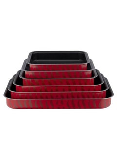 Buy Les Specialistes 6Piece Set Oven Dishes 25X19cm 29X22cm31x24cm37x27cm 41x29cm 45x31cmNonStick Coating Aluminum Heat Diffusion Easy Cleaning Red Bugatti Made in France J5715682 Red in Saudi Arabia